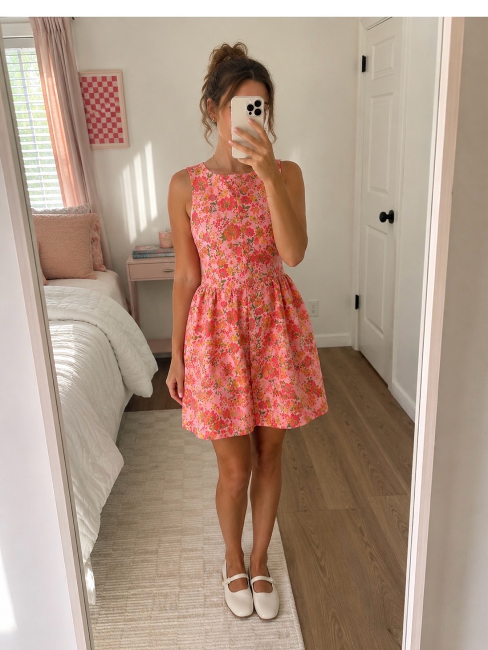 entro Pink Floral Sleeveless Fit & Flare Mini Dress